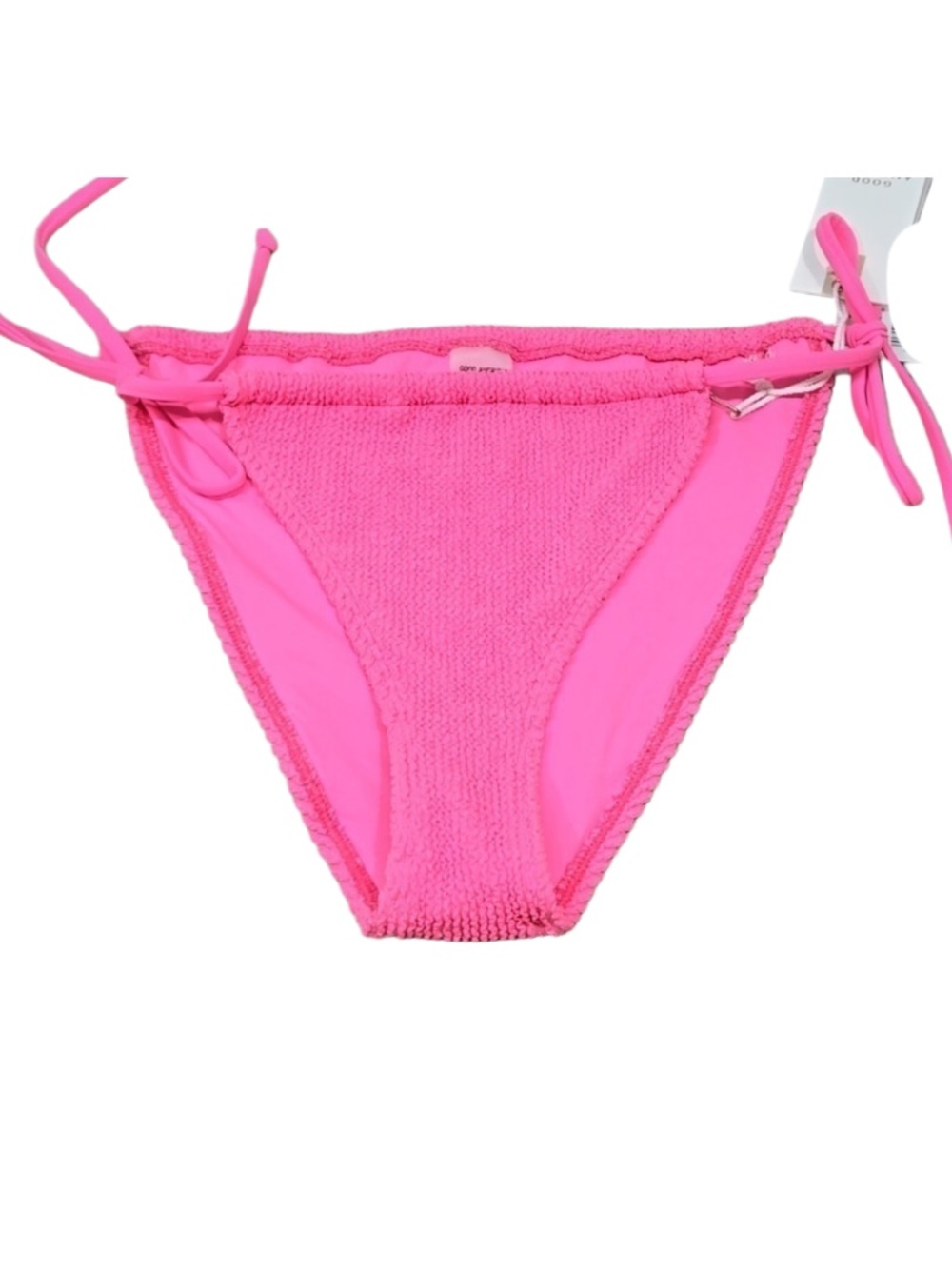Good American Bright Pink001 Always Fits Ribbed Bikini Bottom 7/8 NWT MSRP $49